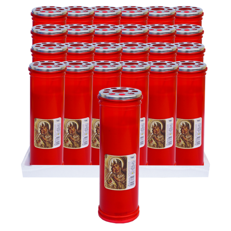 Candelă cu capac anti-vânt T60, 24 buc/set, timp de ardere 70 ore